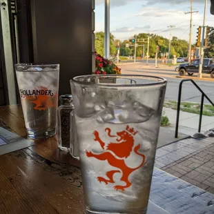 Excellent semi-outdoor seating next to the bar
