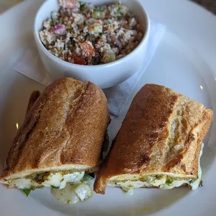 Sandwich and tabbouleh