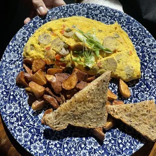 Omelette with breakfast potatoes