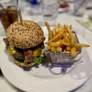 Cheeseburger and fries