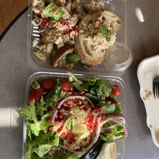 Top - tasteless crap; bottom - my poor lunch.