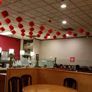 the interior of a chinese restaurant