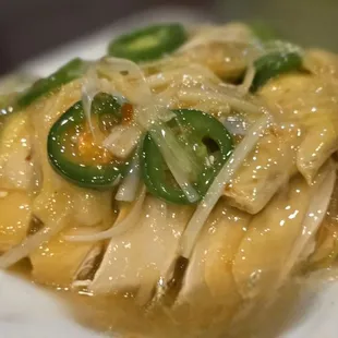 Chicken with scallion and ginger