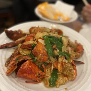Ginger scallion twin lobster