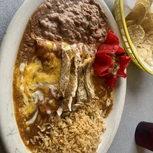 Enchiladas with fajitas
