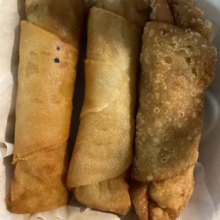 Vegetable Spring Roll and Roasted Pork Egg Roll