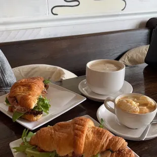 The Ham Croissant Sandwich, Cappuccino, &amp; Affogato