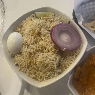 Shrimp biryani