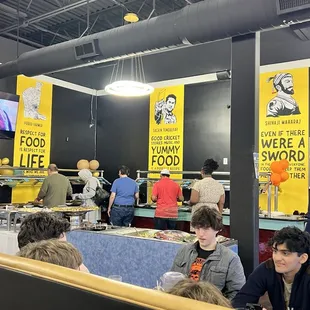 Buffet bar in the back