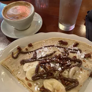 Banana and Pecan-Nutella Crepe