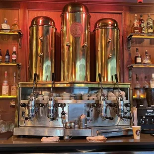 a row of coffee machines