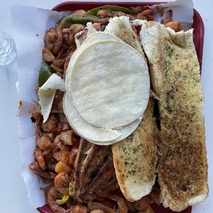 Fish fillet with shrimp (large plate)
