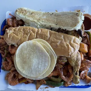 Chicken with shrimp (large plate)