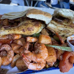 Chicken with shrimp (large plate)