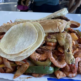 Chicken with shrimp (large plate)