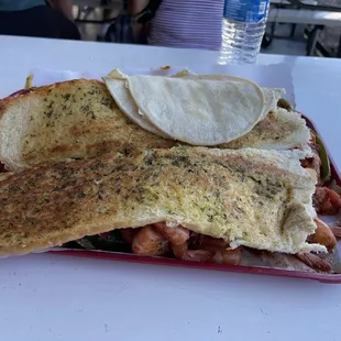 Fish fillet with shrimp (large plate)