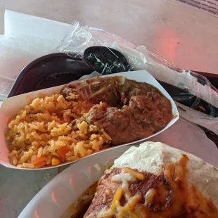 A dry wet burrito. The beans tasted like they came from a can. They wouldn't even give me any extra sauce after I asked.