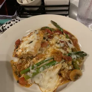 Chicken Maximo w cherry wine sauce