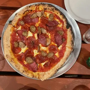 Three Meats Pizza