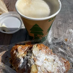 Latte and croissant