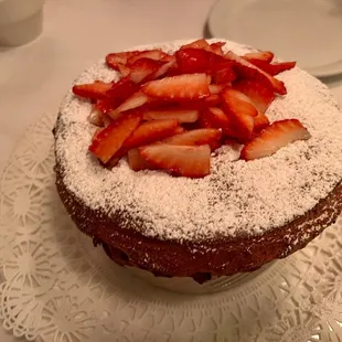 a cake with strawberries on top