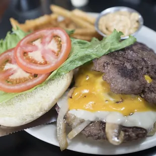 Double ain&apos;t no kitchen sink burger