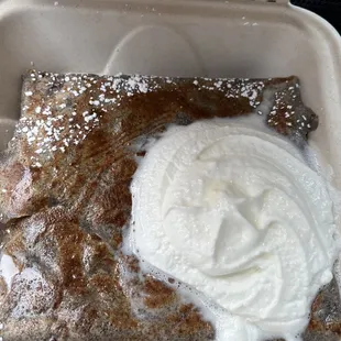 Sauted Apples , Cinnamon , Sugar , And Whipped Cream crepe with buckwheat batter option