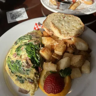 Spinach, Mushroom, Cheese & Bacon