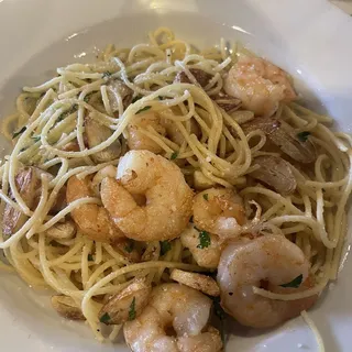 Scampi over Spaghetti