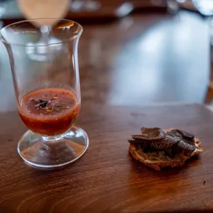 Gazpacho and Truffle Amuse Bouche