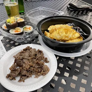 a plate of food on a table
