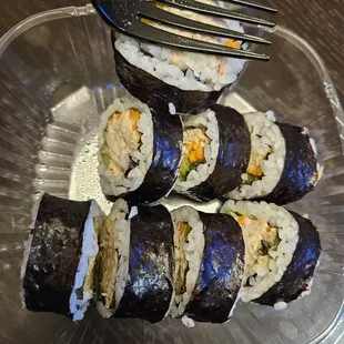 The original was unavailable, so they switched it to tuna, which I can't eat and wasn't notified. Rice was hard and undercooked