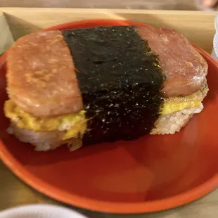Spam, egg musubi