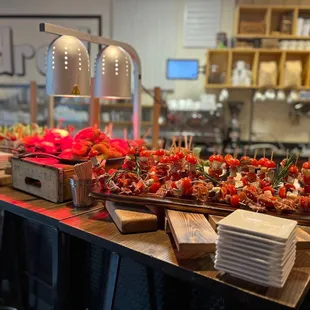 a variety of appetizers on a table