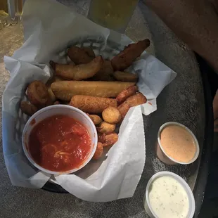 Firecracker appetizer basket! Yum!