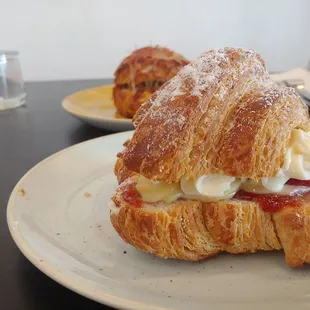 Fresh cream and strawberry croissant ($6.50)