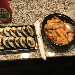 Kimbop and tteokbokki