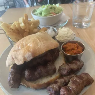 Cevapi and house salad.