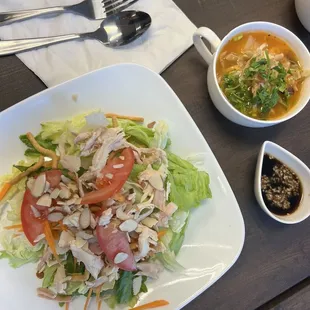 Asian Chicken Salad with cup Tortilla Soup