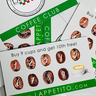 coffee club business cards