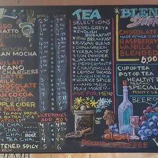 Coffee and Tea Menu