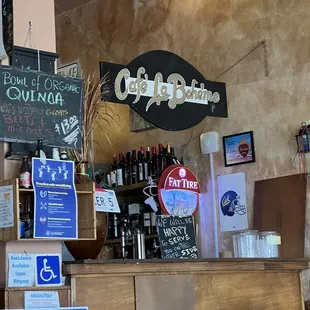 a bar with a clock on the wall