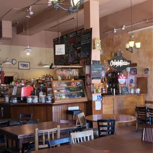 the interior of a cafe