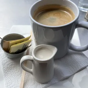 Cafe Americano with a side of almond milk