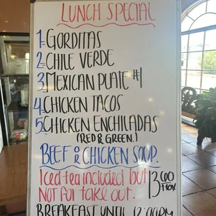 Lunch Specials