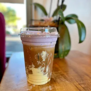 Vietnamese Coffee with Taro Creme and Egg Pudding