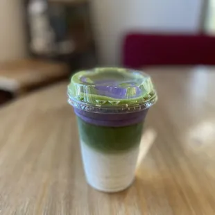 Matcha Latte with Ube Cream