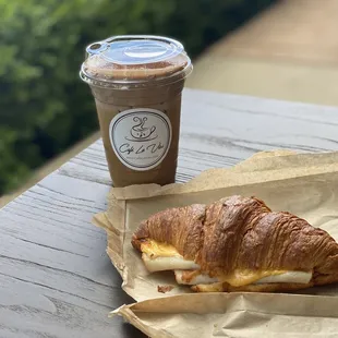 Vietnamese Hazelnut Tiramisu, turkey and cheese Breakfast Sandwich