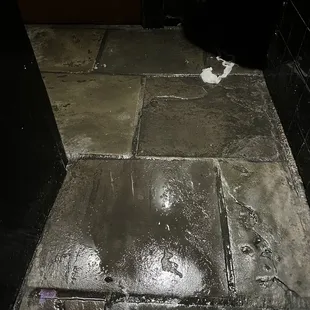 Bathroom floor soaked