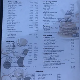 menu